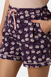 Amante Viscose Shorts - Shadow Purple Floral Print — thumbnail 4